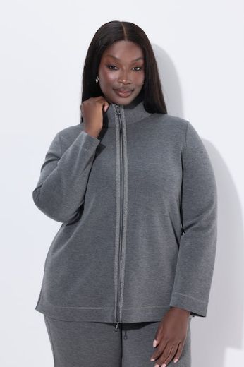 Moda za polnejše Majica dugih rukava s patentnim zatvaračem plus velikost, xxl, Ulla Popken in Johann Popken (JP1880)