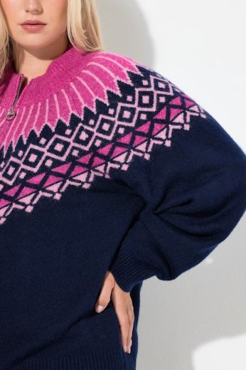 Moda za polnejše Kardigan pleteni s patentnim zatvaračem plus velikost, xxl, Ulla Popken in Johann Popken (JP1880)