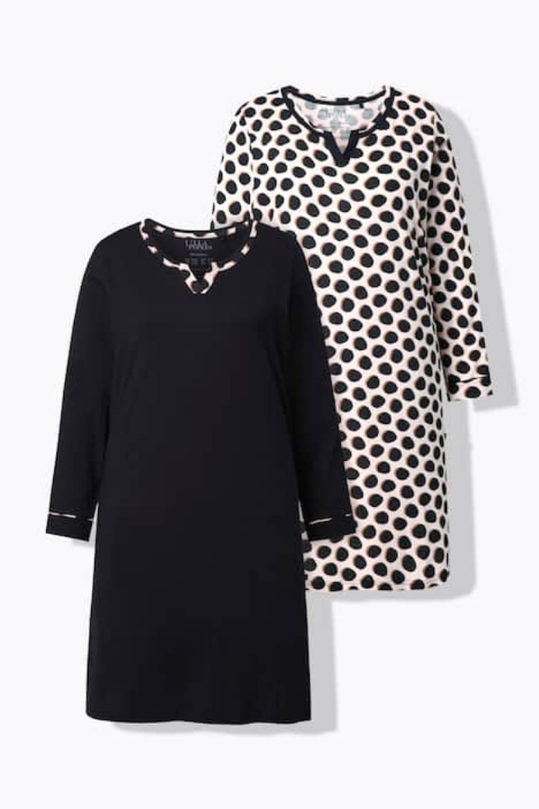 Moda za polnejše Spavaćica dugih rukava 2 komada plus velikost, xxl, Ulla Popken in Johann Popken (JP1880)