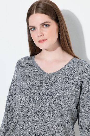 Moda za polnejše Pulover dugih rukava V ovratnika plus velikost, xxl, Ulla Popken in Johann Popken (JP1880)
