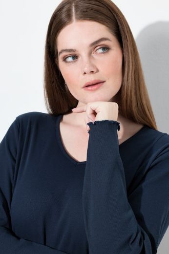Moda za polnejše Majica dugih rukava V ovratnika plus velikost, xxl, Ulla Popken in Johann Popken (JP1880)
