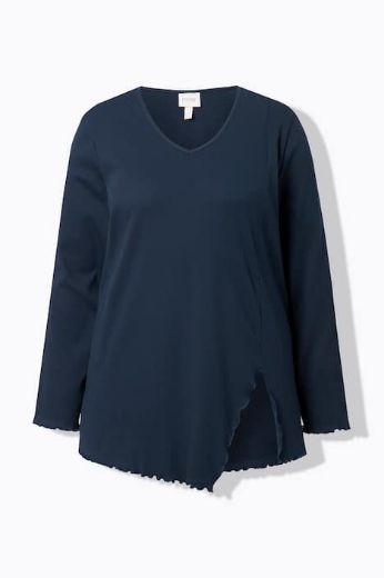 Moda za polnejše Majica dugih rukava V ovratnika plus velikost, xxl, Ulla Popken in Johann Popken (JP1880)