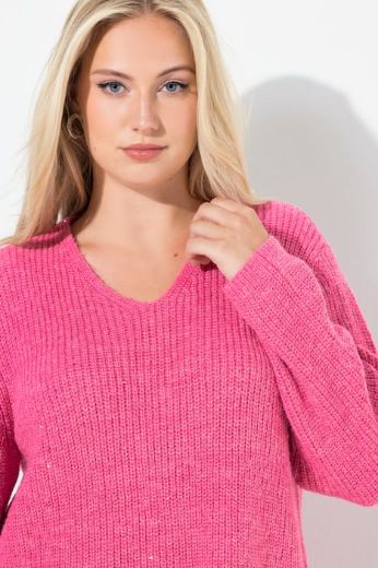 Moda za polnejše Pulover dugih rukava V ovratnika plus velikost, xxl, Ulla Popken in Johann Popken (JP1880)