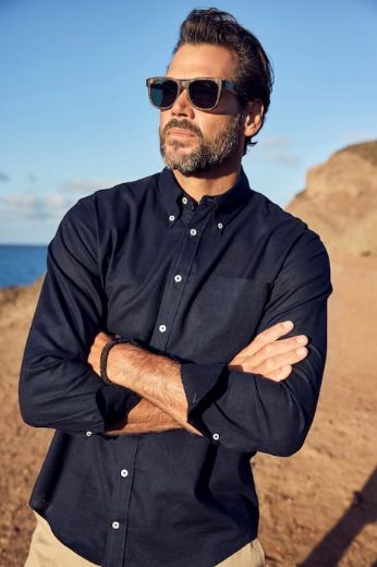 Moda za polnejše Košulja lanena dugih rukava plus velikost, xxl, Ulla Popken in Johann Popken (JP1880)