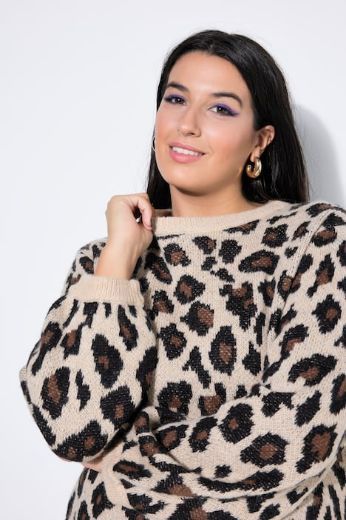 Moda za polnejše Pulover dugih rukava s leopard uzorkom plus velikost, xxl, Ulla Popken in Johann Popken (JP1880)