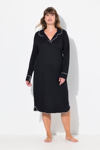 Moda za polnejše Spavaćica V ovratnika dugih rukava plus velikost, xxl, Ulla Popken in Johann Popken (JP1880)