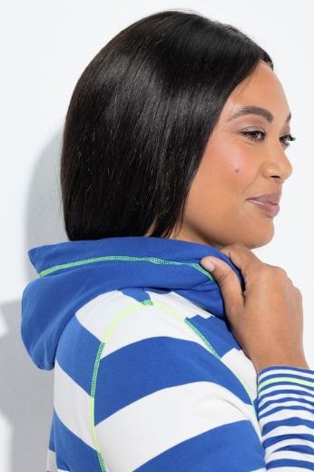 Moda za polnejše Majica na pruge s patentnim zatvaračem plus velikost, xxl, Ulla Popken in Johann Popken (JP1880)