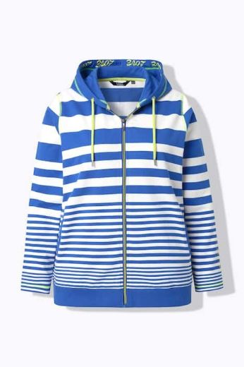 Moda za polnejše Majica na pruge s patentnim zatvaračem plus velikost, xxl, Ulla Popken in Johann Popken (JP1880)