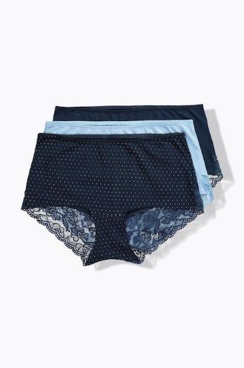 Moda za polnejše Gaćice 3 komada s dodatkom ukrasne čipke plus velikost, xxl, Ulla Popken in Johann Popken (JP1880)