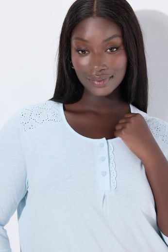 Moda za polnejše Spavaćica 3/4 rukava s gumbićima plus velikost, xxl, Ulla Popken in Johann Popken (JP1880)