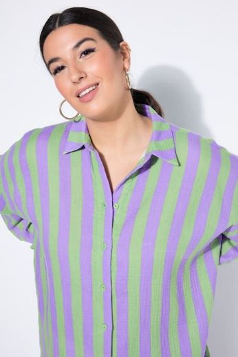 Moda za polnejše Košulja od muslina na pruge plus velikost, xxl, Ulla Popken in Johann Popken (JP1880)