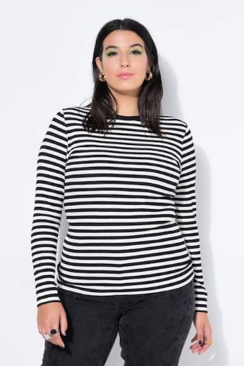 Moda za polnejše Majica dugih rukava na pruge plus velikost, xxl, Ulla Popken in Johann Popken (JP1880)