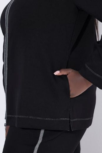 Moda za polnejše Majica dugih rukava s patentnim zatvaračem plus velikost, xxl, Ulla Popken in Johann Popken (JP1880)