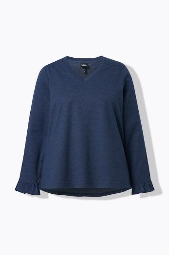 Moda za polnejše Majica dugih rukava V ovratnika plus velikost, xxl, Ulla Popken in Johann Popken (JP1880)