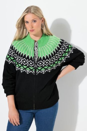 Moda za polnejše Kardigan pleteni s patentnim zatvaračem plus velikost, xxl, Ulla Popken in Johann Popken (JP1880)