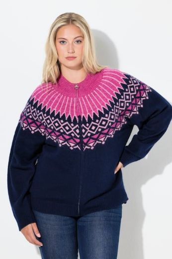 Moda za polnejše Kardigan pleteni s patentnim zatvaračem plus velikost, xxl, Ulla Popken in Johann Popken (JP1880)