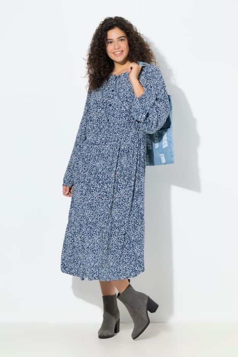 Moda za polnejše Haljina midi dugih rukava plus velikost, xxl, Ulla Popken in Johann Popken (JP1880)