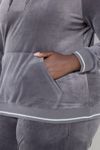 Moda za polnejše Trenirka gornji dio  dugih rukava s kapuljačom plus velikost, xxl, Ulla Popken in Johann Popken (JP1880)