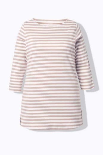 Moda za polnejše Majica 3/4 rukava na pruge plus velikost, xxl, Ulla Popken in Johann Popken (JP1880)