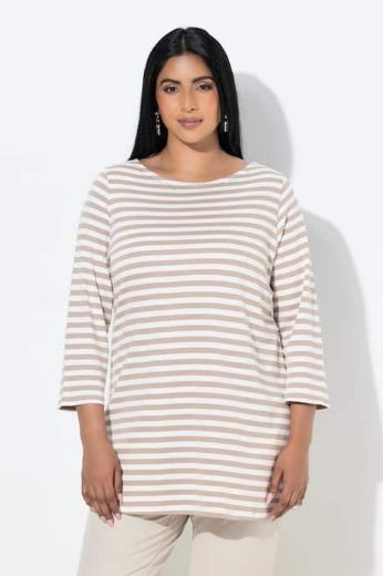 Moda za polnejše Majica 3/4 rukava na pruge plus velikost, xxl, Ulla Popken in Johann Popken (JP1880)