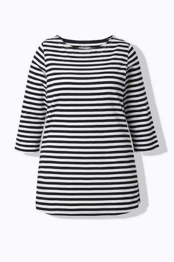 Moda za polnejše Majica 3/4 rukava na pruge plus velikost, xxl, Ulla Popken in Johann Popken (JP1880)