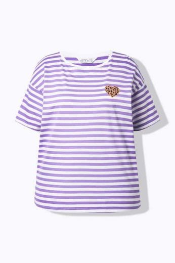 Moda za polnejše Majica kratkih rukava na pruge plus velikost, xxl, Ulla Popken in Johann Popken (JP1880)