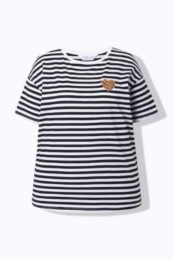 Moda za polnejše Majica kratkih rukava na pruge plus velikost, xxl, Ulla Popken in Johann Popken (JP1880)