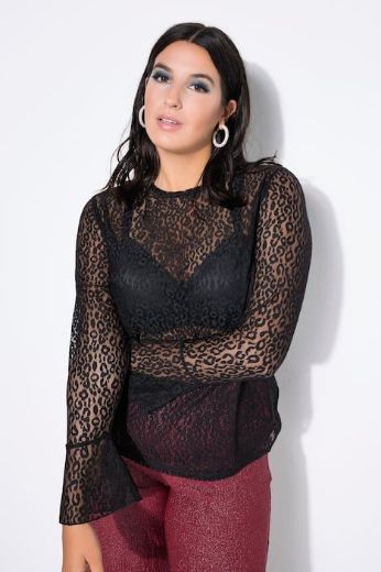 Moda za polnejše Majica dugih rukava od prozirne čipke plus velikost, xxl, Ulla Popken in Johann Popken (JP1880)