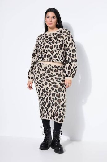 Moda za polnejše Suknja midi s leopard uzorkom plus velikost, xxl, Ulla Popken in Johann Popken (JP1880)