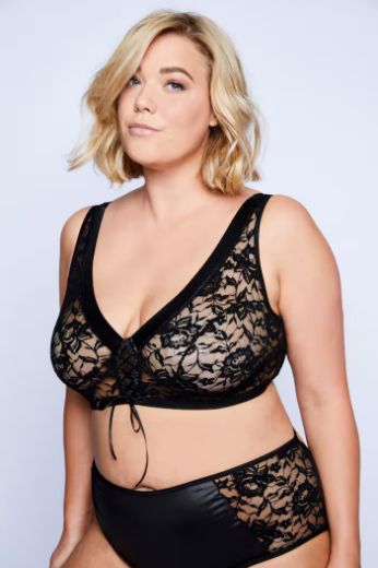 Moda za polnejše Grudnjak bez žice s prozirnom čipkom plus velikost, xxl, Ulla Popken in Johann Popken (JP1880)