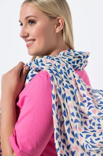 Moda za polnejše Šal s motivom srca plus velikost, xxl, Ulla Popken in Johann Popken (JP1880)