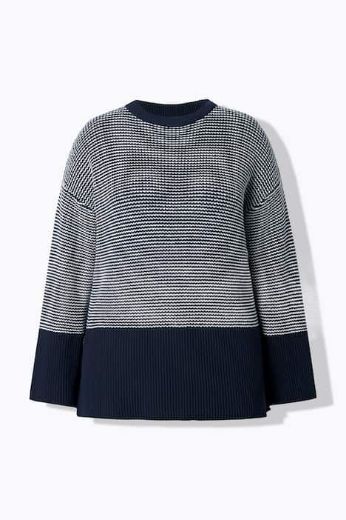 Moda za polnejše Pulover dugih rukava okruglog ovratnika plus velikost, xxl, Ulla Popken in Johann Popken (JP1880)