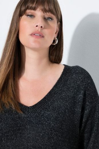 Moda za polnejše Pulover dugih rukava V ovratnika plus velikost, xxl, Ulla Popken in Johann Popken (JP1880)