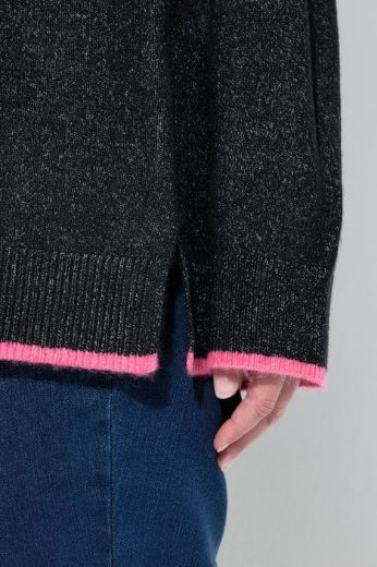 Moda za polnejše Pulover dugih rukava V ovratnika plus velikost, xxl, Ulla Popken in Johann Popken (JP1880)