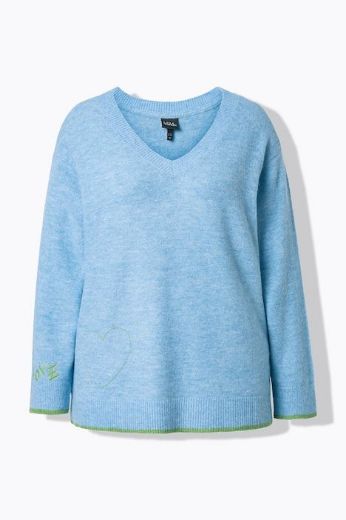 Moda za polnejše Pulover dugih rukava V ovratnika plus velikost, xxl, Ulla Popken in Johann Popken (JP1880)