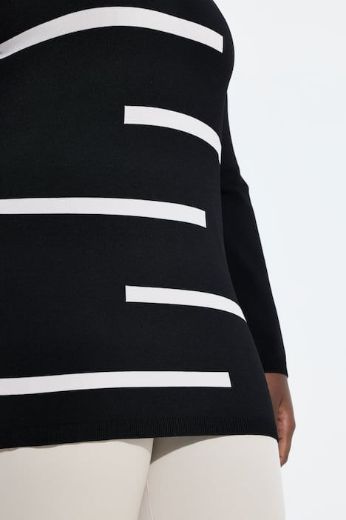 Moda za polnejše Pulover dugih rukava V ovratnika plus velikost, xxl, Ulla Popken in Johann Popken (JP1880)