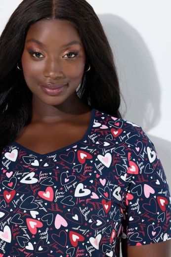 Moda za polnejše Spavaćica kratkih rukava plus velikost, xxl, Ulla Popken in Johann Popken (JP1880)