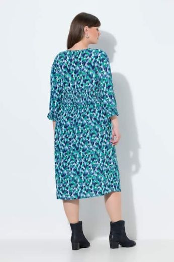 Moda za polnejše Haljina midi 3/4 rukava V ovratnika plus velikost, xxl, Ulla Popken in Johann Popken (JP1880)