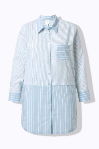 Moda za polnejše Košulja dugih rukava na pruge dužeg kroja plus velikost, xxl, Ulla Popken in Johann Popken (JP1880)