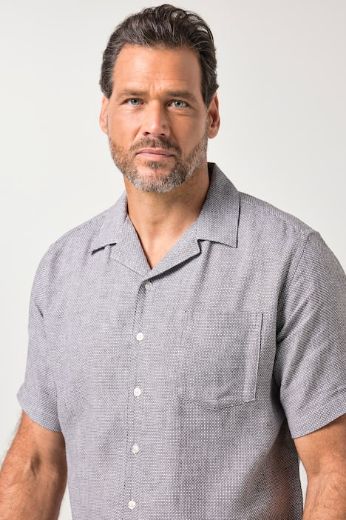 Moda za polnejše Košulja kratkih rukava lanena uskog kroja plus velikost, xxl, Ulla Popken in Johann Popken (JP1880)