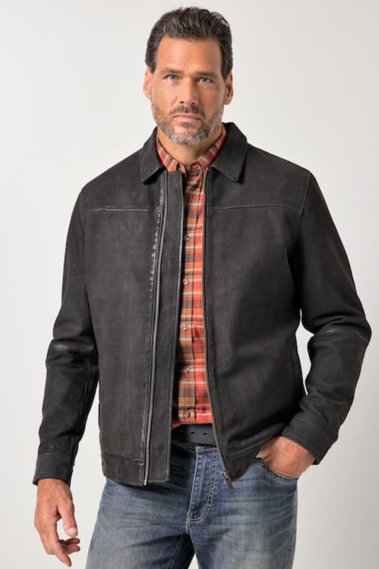 Moda za polnejše Jakna kožna sa patentnim zatvaračem plus velikost, xxl, Ulla Popken in Johann Popken (JP1880)