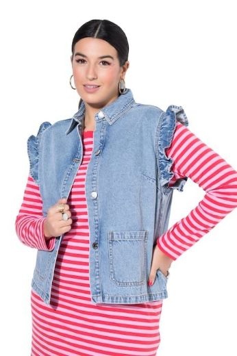 Moda za polnejše Prsluk traper uzorka na kopčanje plus velikost, xxl, Ulla Popken in Johann Popken (JP1880)