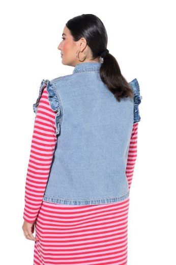 Moda za polnejše Prsluk traper uzorka na kopčanje plus velikost, xxl, Ulla Popken in Johann Popken (JP1880)