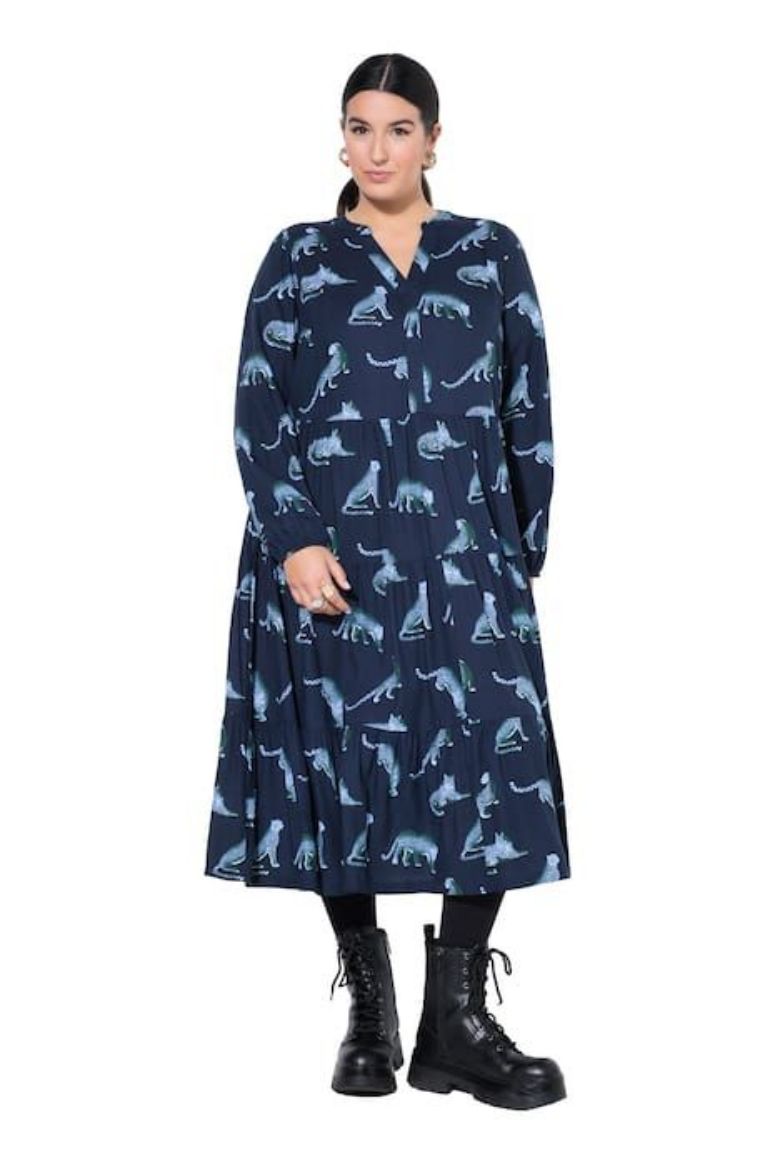 Moda za polnejše Haljina maxi dugih rukava V ovratnika plus velikost, xxl, Ulla Popken in Johann Popken (JP1880)