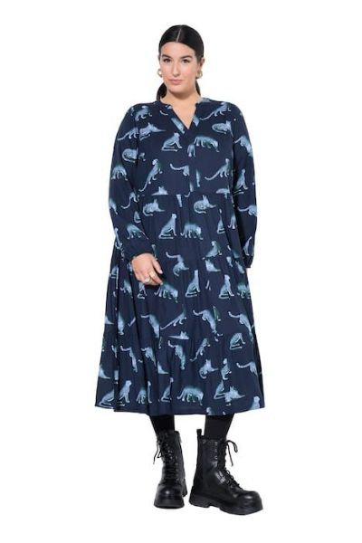 Slika Haljina maxi dugih rukava V ovratnika