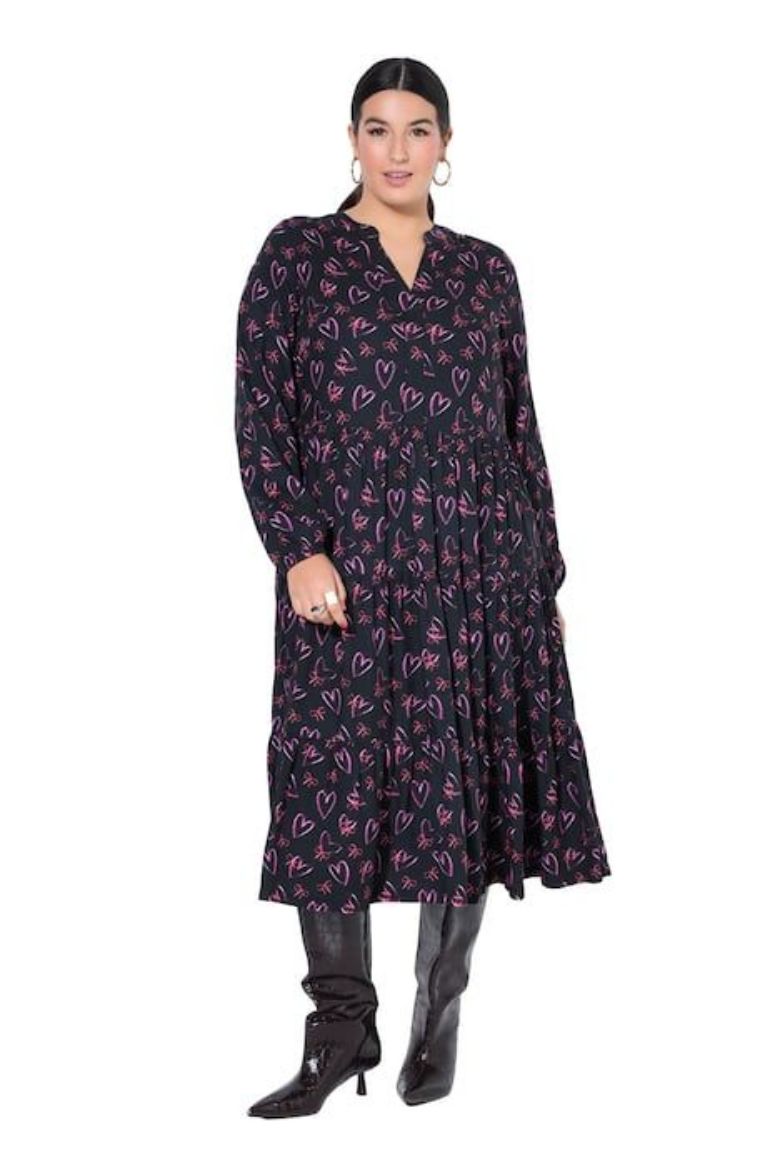 Moda za polnejše Haljina maxi dugih rukava V ovratnika plus velikost, xxl, Ulla Popken in Johann Popken (JP1880)