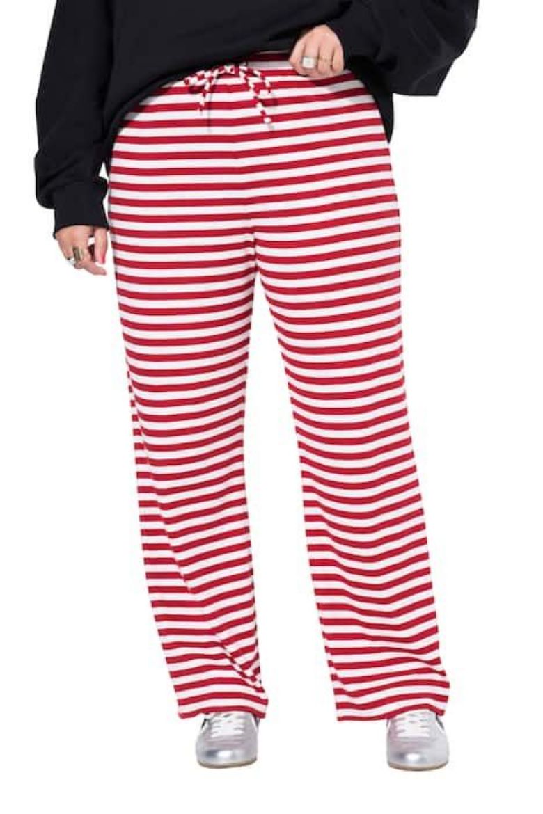 Moda za polnejše Hlače širokih nogavica na pruge plus velikost, xxl, Ulla Popken in Johann Popken (JP1880)