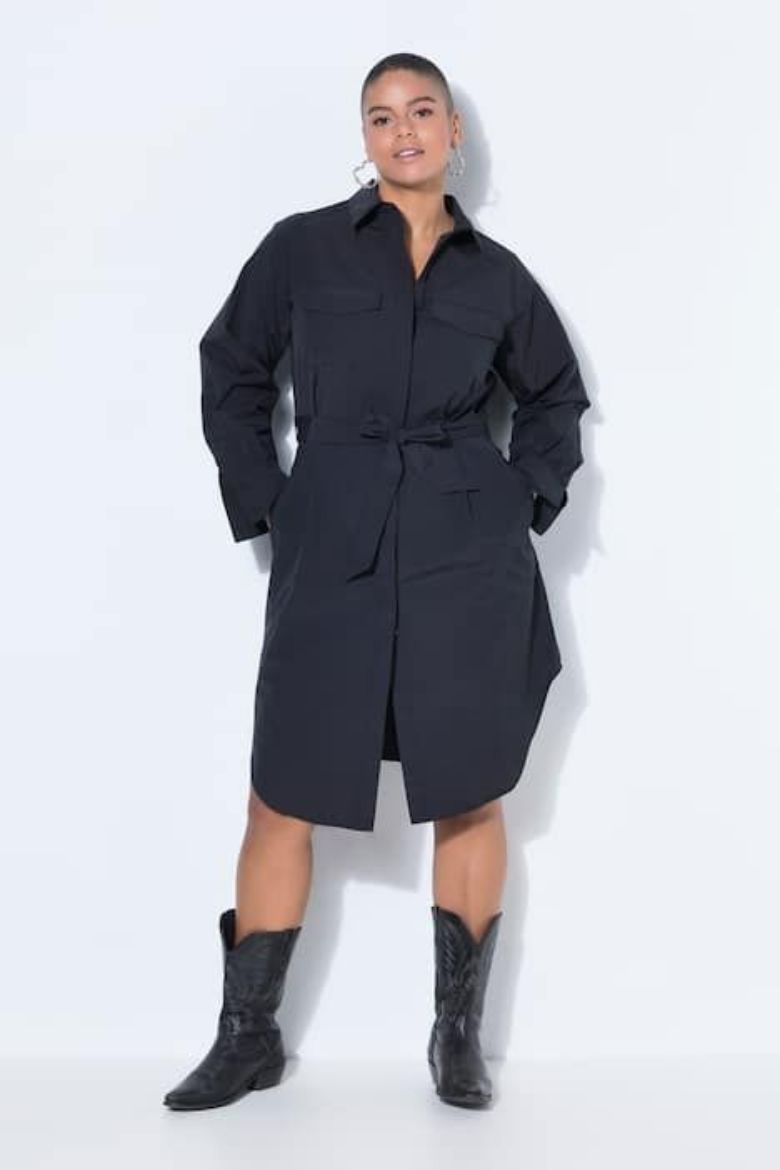 Moda za polnejše Haljina dugih rukava na vezanje plus velikost, xxl, Ulla Popken in Johann Popken (JP1880)