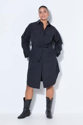 Moda za polnejše Haljina dugih rukava na vezanje plus velikost, xxl, Ulla Popken in Johann Popken (JP1880)