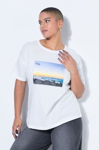 Moda za polnejše Majica kratkih rukava s ukrasnim perlama plus velikost, xxl, Ulla Popken in Johann Popken (JP1880)